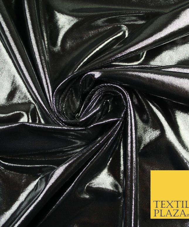 7 COLOURS - Metallic Lycra Stretch Fabric Shiny Mirror Foil Dancewear Costume