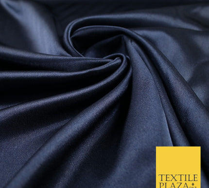 Midnight Navy Blue Plain Crepe Back Satin Fabric Material Dress Bridal 45" 8242