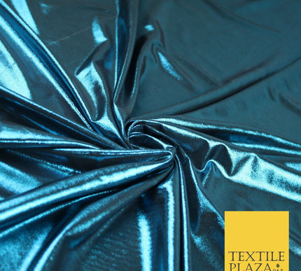 7 COLOURS - Metallic Lycra Stretch Fabric Shiny Mirror Foil Dancewear Costume