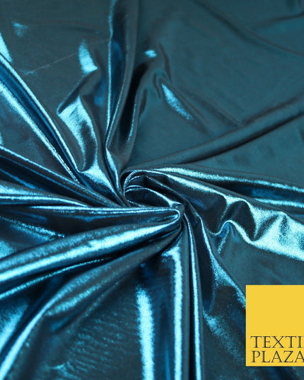 7 COLOURS - Metallic Lycra Stretch Fabric Shiny Mirror Foil Dancewear Costume