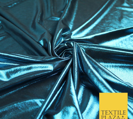 7 COLOURS - Metallic Lycra Stretch Fabric Shiny Mirror Foil Dancewear Costume