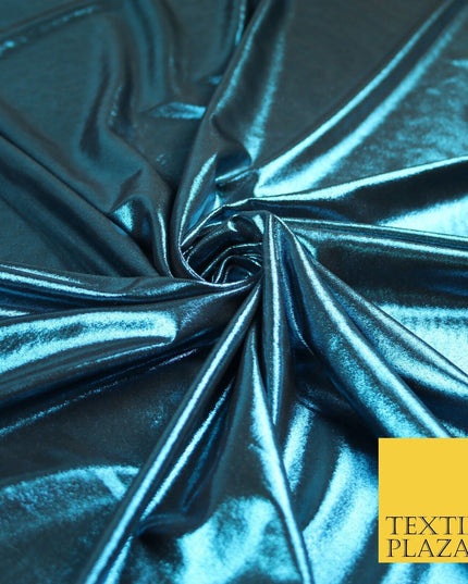7 COLOURS - Metallic Lycra Stretch Fabric Shiny Mirror Foil Dancewear Costume