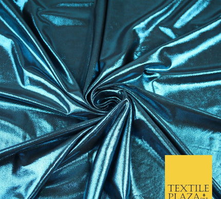 7 COLOURS - Metallic Lycra Stretch Fabric Shiny Mirror Foil Dancewear Costume