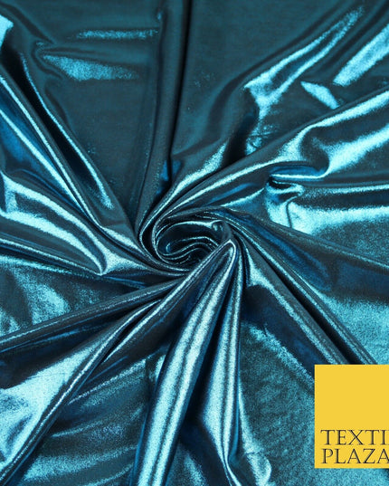 7 COLOURS - Metallic Lycra Stretch Fabric Shiny Mirror Foil Dancewear Costume