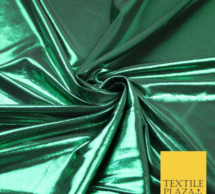 7 COLOURS - Metallic Lycra Stretch Fabric Shiny Mirror Foil Dancewear Costume