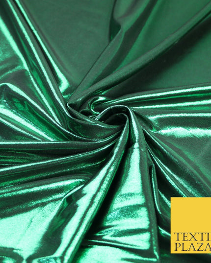 7 COLOURS - Metallic Lycra Stretch Fabric Shiny Mirror Foil Dancewear Costume