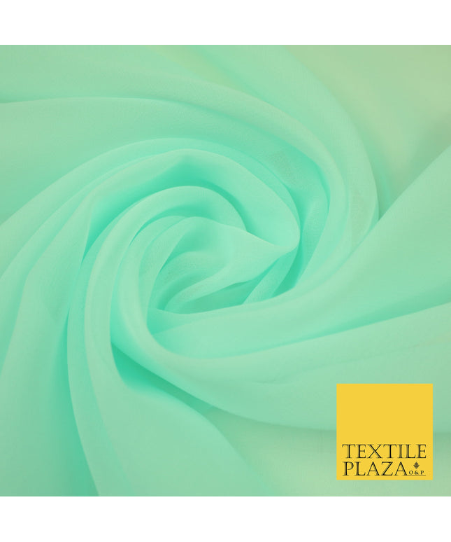 AQUAMARINE 2 Premium Plain Dyed Chiffon Fine Soft Georgette Sheer Dress Fabric 8413