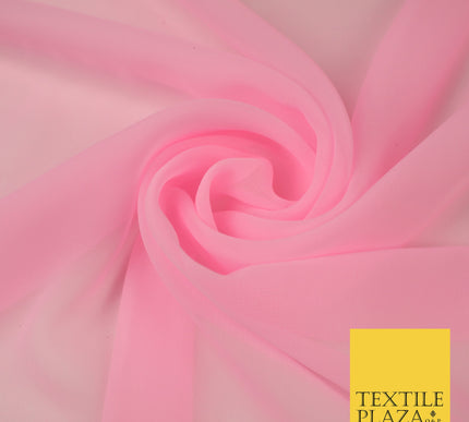 BABY PINK Premium Plain Dyed Chiffon Fine Soft Georgette Sheer Dress Fabric 8313