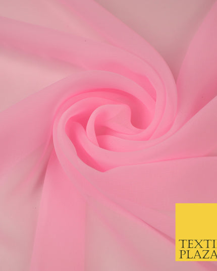 BABY PINK Premium Plain Dyed Chiffon Fine Soft Georgette Sheer Dress Fabric 8313