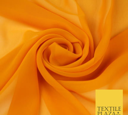 AUTUMNAL ORANGE Premium Plain Dyed Chiffon Fine Soft Georgette Sheer Dress Fabric 8306