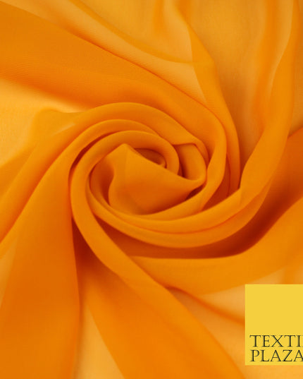 AUTUMNAL ORANGE Premium Plain Dyed Chiffon Fine Soft Georgette Sheer Dress Fabric 8306