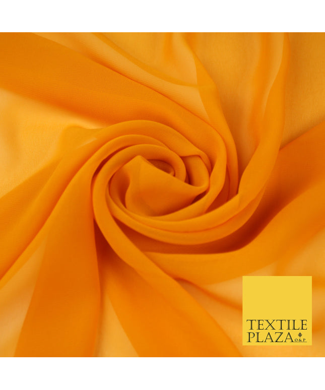 AUTUMNAL ORANGE Premium Plain Dyed Chiffon Fine Soft Georgette Sheer Dress Fabric 8306