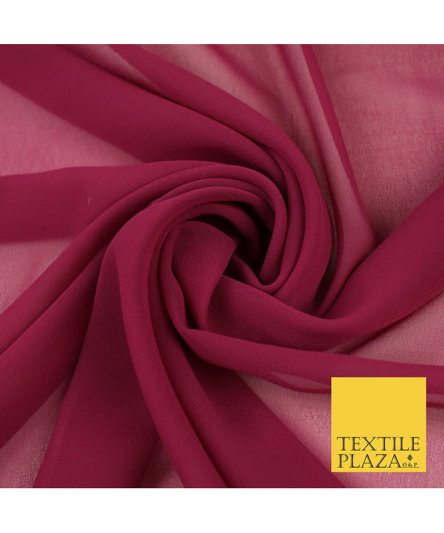 BERRY Premium Plain Dyed Chiffon Fine Soft Georgette Sheer Dress Fabric 8321