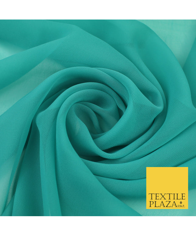 CADET BLUE Premium Plain Dyed Chiffon Fine Soft Georgette Sheer Dress Fabric 8363