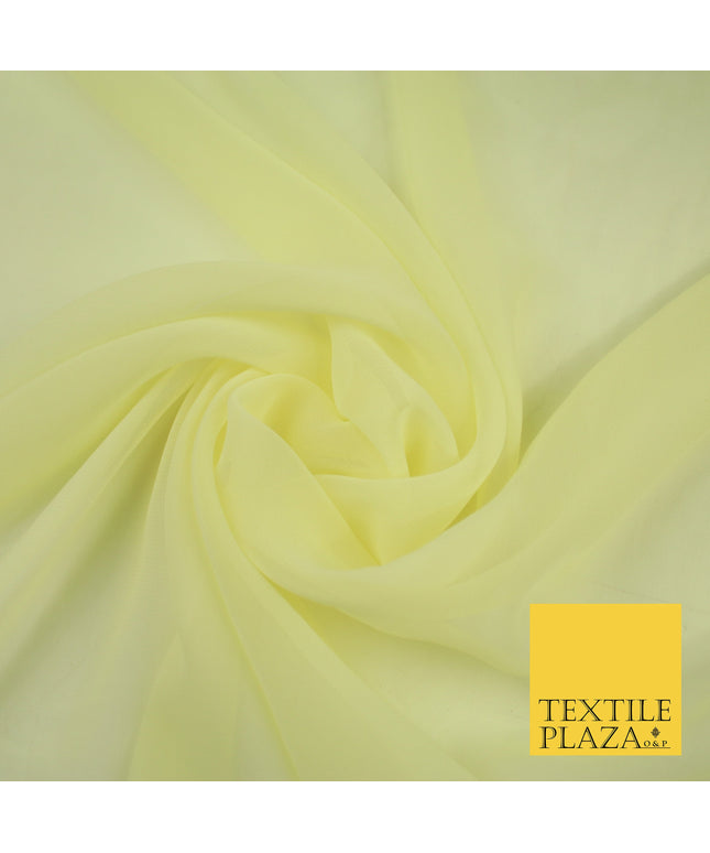BUTTERCREAM Premium Plain Dyed Chiffon Fine Soft Georgette Sheer Dress Fabric 8277