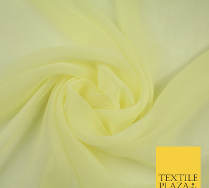BUTTERCREAM Premium Plain Dyed Chiffon Fine Soft Georgette Sheer Dress Fabric 8277
