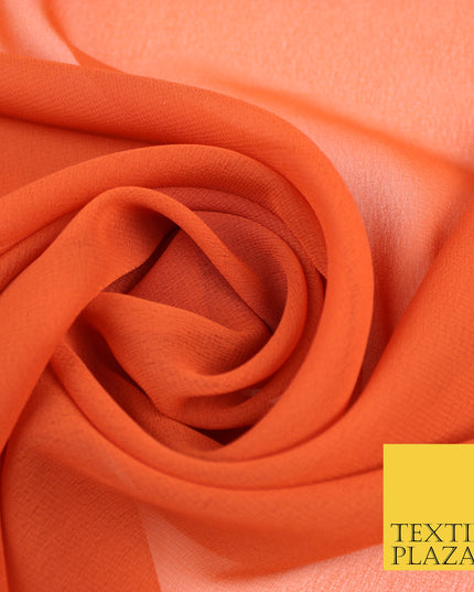 BURNT RUST Premium Plain Dyed Chiffon Fine Soft Georgette Sheer Dress Fabric 8394