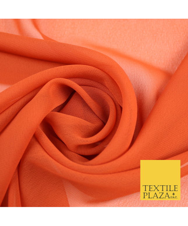 BURNT RUST Premium Plain Dyed Chiffon Fine Soft Georgette Sheer Dress Fabric 8394