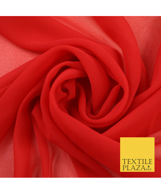 CORAL PINK Premium Plain Dyed Chiffon Fine Soft Georgette Sheer Dress Fabric 8388