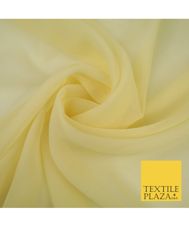 CORNISH GOLD Premium Plain Dyed Chiffon Fine Soft Georgette Sheer Dress Fabric 8278