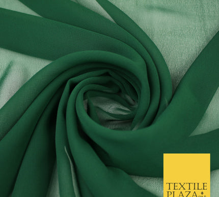 DARK GREEN Premium Plain Dyed Chiffon Fine Soft Georgette Sheer Dress Fabric 8347