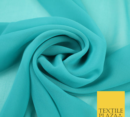 DEEP CADET BLUE Premium Plain Dyed Chiffon Fine Soft Georgette Sheer Dress Fabric 8364