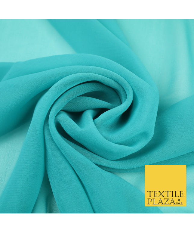 DEEP CADET BLUE Premium Plain Dyed Chiffon Fine Soft Georgette Sheer Dress Fabric 8364