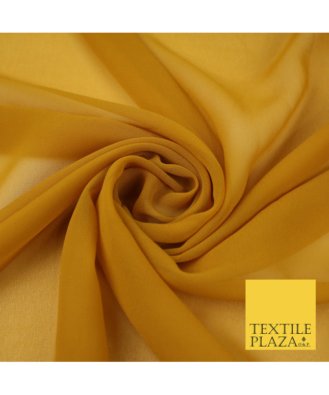 DARK OCHRE Premium Plain Dyed Chiffon Fine Soft Georgette Sheer Dress Fabric 8305