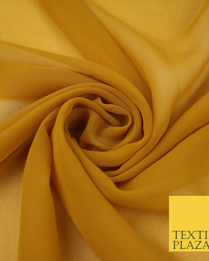 DARK OCHRE Premium Plain Dyed Chiffon Fine Soft Georgette Sheer Dress Fabric 8305