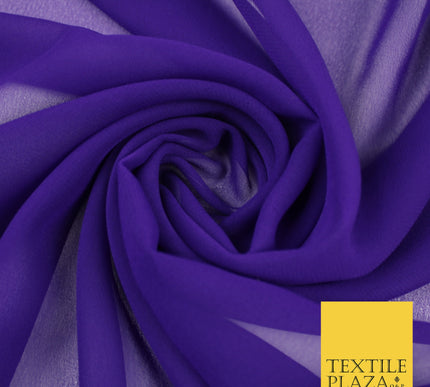 DEEP PURPLE Premium Plain Dyed Chiffon Fine Soft Georgette Sheer Dress Fabric 8335