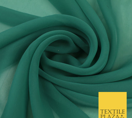 DULL JADE Premium Plain Dyed Chiffon Fine Soft Georgette Sheer Dress Fabric 8362