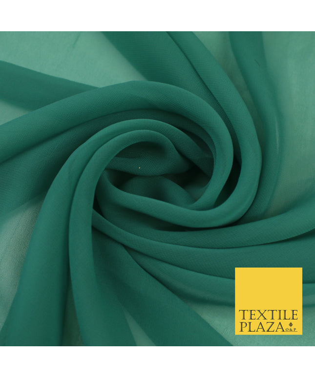 DULL JADE Premium Plain Dyed Chiffon Fine Soft Georgette Sheer Dress Fabric 8362