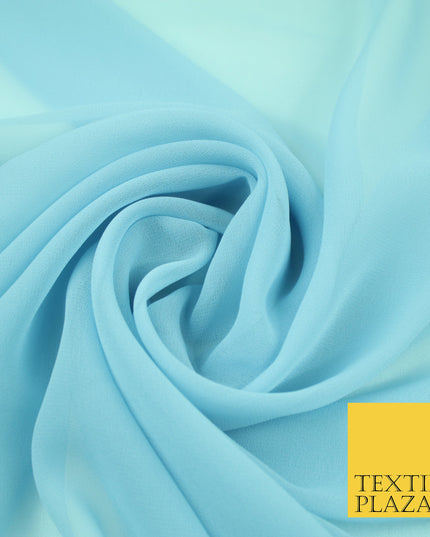 DUSTY BLUE Premium Plain Dyed Chiffon Fine Soft Georgette Sheer Dress Fabric 8407
