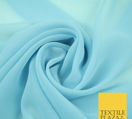 DUSTY BLUE Premium Plain Dyed Chiffon Fine Soft Georgette Sheer Dress Fabric 8407