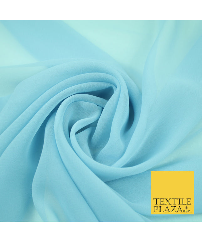 DUSTY BLUE Premium Plain Dyed Chiffon Fine Soft Georgette Sheer Dress Fabric 8407
