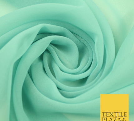 DUSTY DUCK EGG Premium Plain Dyed Chiffon Fine Soft Georgette Sheer Dress Fabric 8414