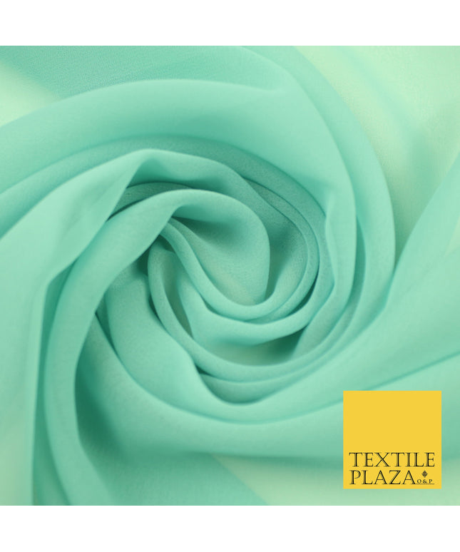 DUSTY DUCK EGG Premium Plain Dyed Chiffon Fine Soft Georgette Sheer Dress Fabric 8414