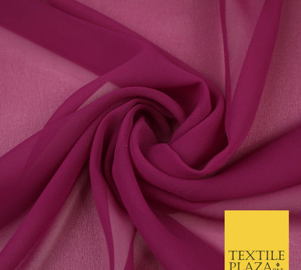 DUSTY MAGENTA Premium Plain Dyed Chiffon Fine Soft Georgette Sheer Dress Fabric 8327