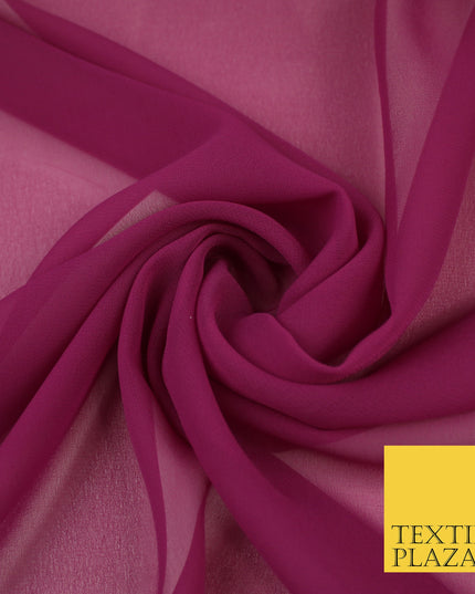 DUSTY MAGENTA Premium Plain Dyed Chiffon Fine Soft Georgette Sheer Dress Fabric 8327
