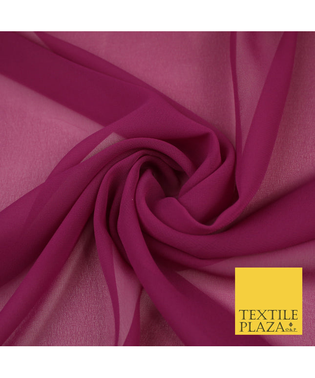 DUSTY MAGENTA Premium Plain Dyed Chiffon Fine Soft Georgette Sheer Dress Fabric 8327
