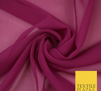 DUSTY MAGENTA Premium Plain Dyed Chiffon Fine Soft Georgette Sheer Dress Fabric 8327