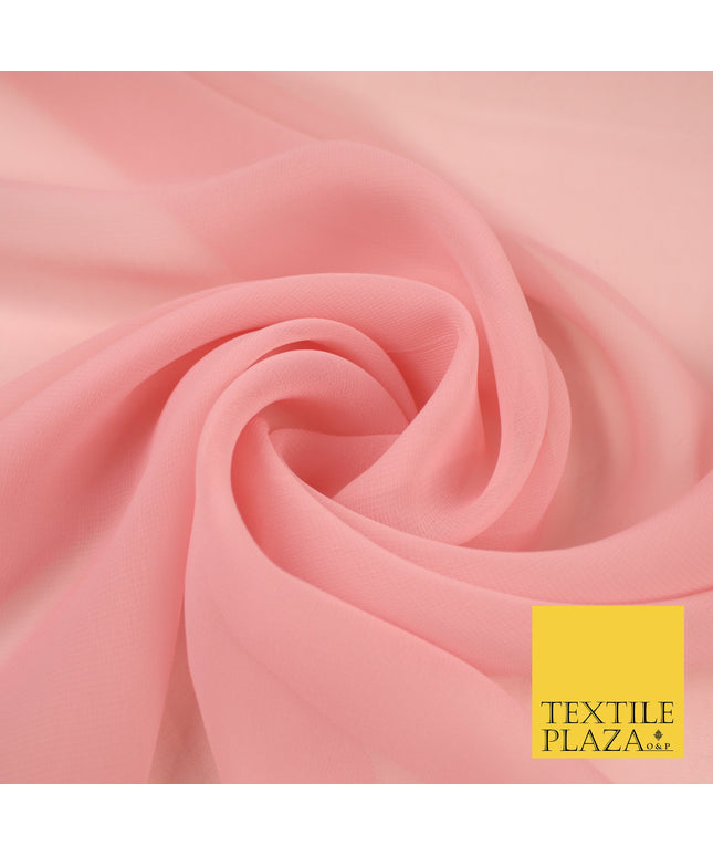 DUSTY PINK 2 Premium Plain Dyed Chiffon Fine Soft Georgette Sheer Dress Fabric 8392