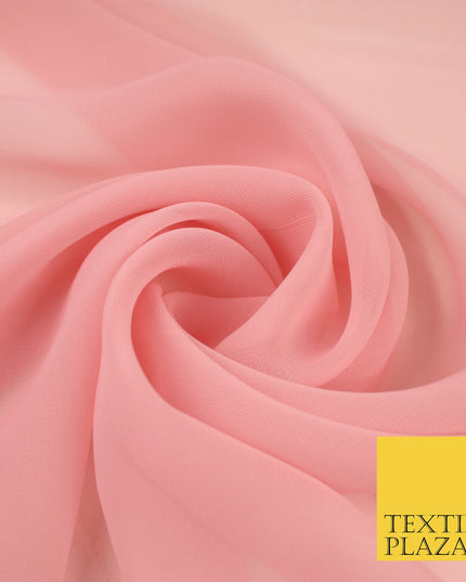 DUSTY PINK 2 Premium Plain Dyed Chiffon Fine Soft Georgette Sheer Dress Fabric 8392
