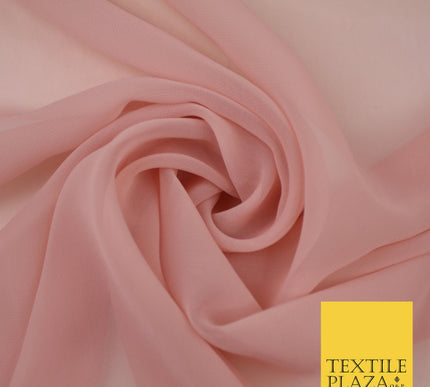 DUSTY NUDE PINK Premium Plain Dyed Chiffon Fine Soft Georgette Sheer Dress Fabric 8381