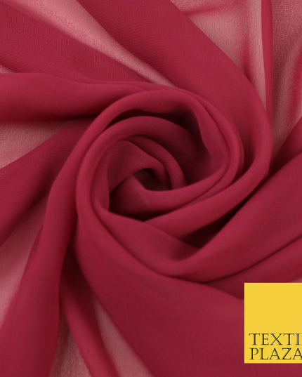DUSTY RHUBARB PINK Premium Plain Dyed Chiffon Fine Soft Georgette Sheer Dress Fabric 8323