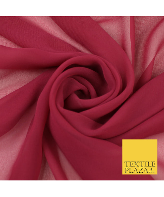 DUSTY RHUBARB PINK Premium Plain Dyed Chiffon Fine Soft Georgette Sheer Dress Fabric 8323
