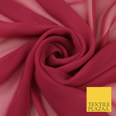 DUSTY RHUBARB PINK Premium Plain Dyed Chiffon Fine Soft Georgette Sheer Dress Fabric 8323