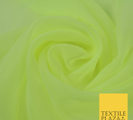 FLO LEMON Premium Plain Dyed Chiffon Fine Soft Georgette Sheer Dress Fabric 8358