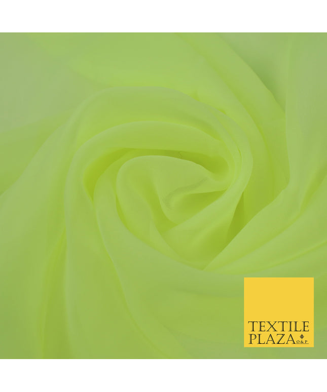 FLO LEMON Premium Plain Dyed Chiffon Fine Soft Georgette Sheer Dress Fabric 8358