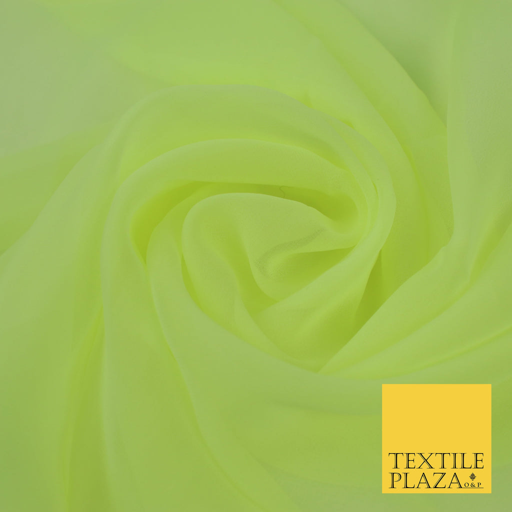 FLO LEMON Premium Plain Dyed Chiffon Fine Soft Georgette Sheer Dress Fabric 8358